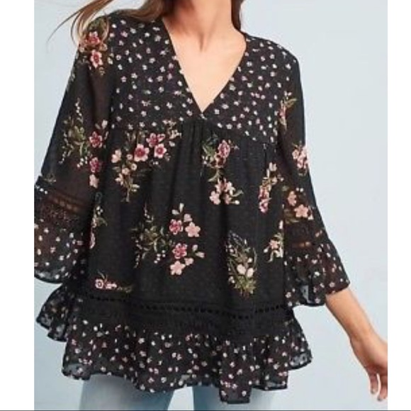 Anthropologie Tops - Anthropologie “Maeve” Steffy Bell Sleeve Blouse